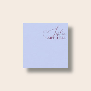 Minimalistische unieke kalligrafie periwinkle notitiekaartje