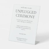 Minimalistische unplugged ceremonie bruiloft reclamebord met voetstuk (Voorkant)