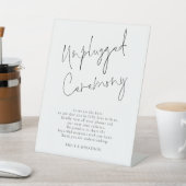 Minimalistische Unplugged Ceremony Script Wedding Reclamebord Met Voetstuk (Insitu)