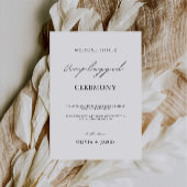 Minimalistische Unplugged Ceremony Wedding Sign, Kaart