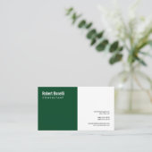Minimalistische Up Forest Green White Modern Custo Visitekaartje (Staand voorkant)