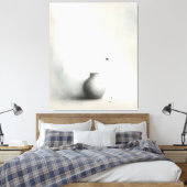Minimalistische Vaas & Paardenbloem Canvas Afdruk (Insitu (Slaapkamer))