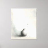 Minimalistische Vaas & Paardenbloem Canvas Afdruk (Voorkant)