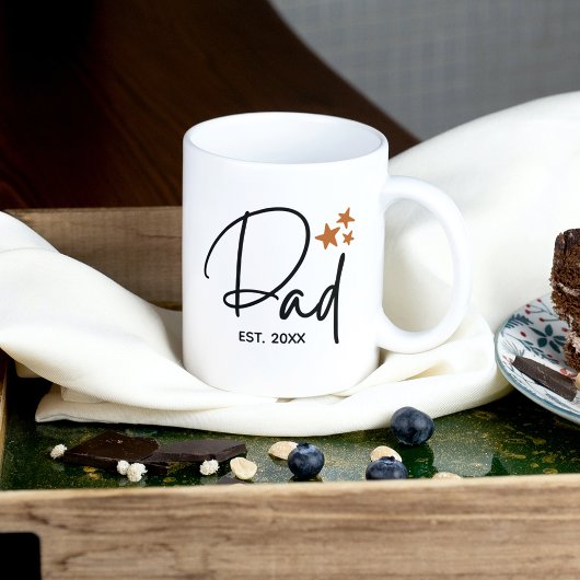 Minimalistische vader Est. Met Jaar Script Typogra Koffiemok