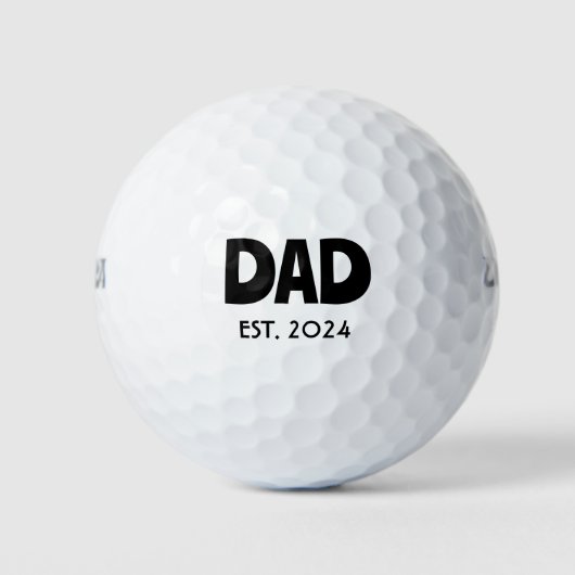 Minimalistische vader met gepersonaliseerd jaar golfballen (Voorkant)
