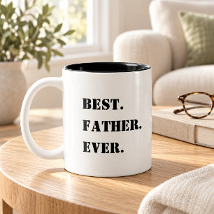 Minimalistische Vaderdag   BESTE VADER Ooit Tweekleurige Koffiemok