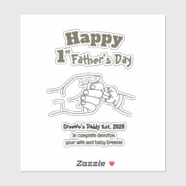Minimalistische Vaderdag voor de Eerste Keer Papa  Sticker