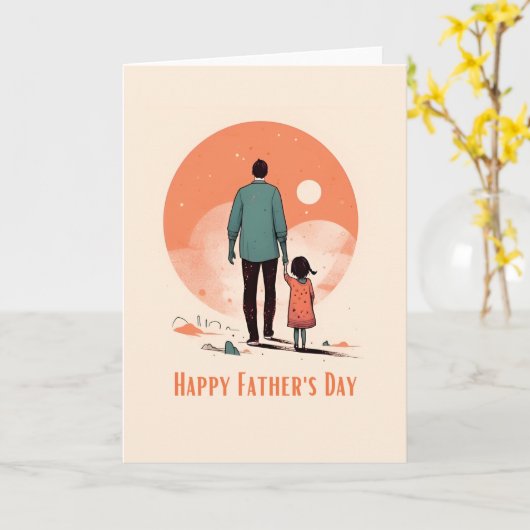 Minimalistische Vaderdagkaart Kaart (Gele Bloem)