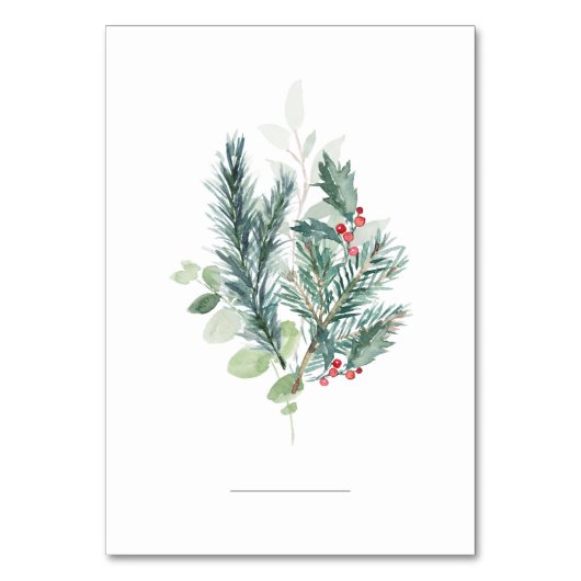 Minimalistische vakantie bruiloft Evergreen Branch Kaart (Voorkant)