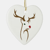 Minimalistische vakantie herten lijn kunst keramisch ornament (Rechts)