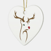 Minimalistische vakantie herten lijn kunst keramisch ornament (Links)