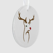 Minimalistische vakantie herten lijn kunst ornament (voorkant)