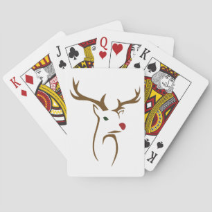 Minimalistische vakantie herten lijn kunst pokerkaarten