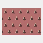 Minimalistische vakantie kerstboom groene rode roo inpakpapier vel (Voorkant 2)