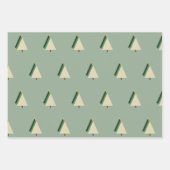 Minimalistische vakantie kerstboom groene rode roo inpakpapier vel (Voorkant)