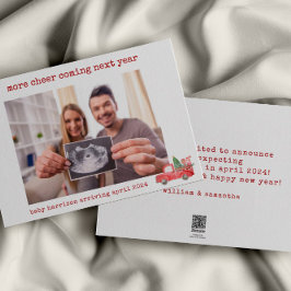 Minimalistische vakantie zwangerschapsaankondiging feestdagenkaart