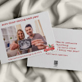 Minimalistische vakantie zwangerschapsaankondiging feestdagenkaart