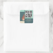 Minimalistische vakantiekleur blok qr code busines vierkante sticker (Tas)