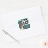 Minimalistische vakantiekleur blok qr code busines vierkante sticker (Envelop)