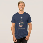 Minimalistische vakantiekunst Tri-Blend shirt (Voorkant volledig)