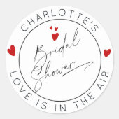 Minimalistische Valentijnsdag Bruidsuitnodiging ha Ronde Sticker (Voorkant)