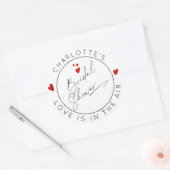 Minimalistische Valentijnsdag Bruidsuitnodiging ha Ronde Sticker (Envelop)