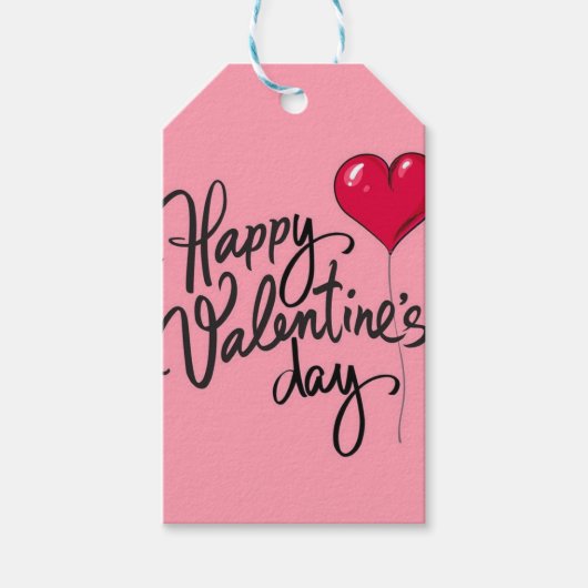 Minimalistische Valentijnsdag Cadeau Cadeaulabel (Voorkant)