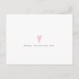 Minimalistische Valentijnsdag Eenvoudig Roze Hart Briefkaart