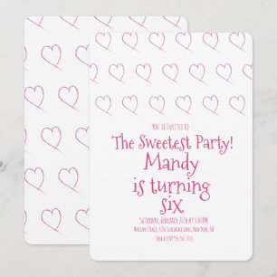 Minimalistische Valentijnsdag Hart Krabbel Harten Kaart