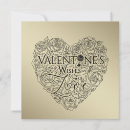 Minimalistische Valentijnsdag Lijnkunst Feestdagenkaart