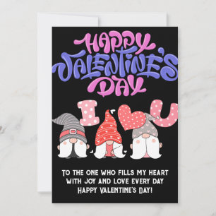 Minimalistische Valentijnsdag Paar Ik hou van je Feestdagenkaart