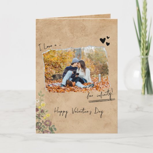 Minimalistische Valentijnsdag Paar Liefde U 2 Foto Kaart (Voorkant)