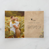 Minimalistische Valentijnsdag Paar Liefde U 2 Foto Kaart (Binnen)