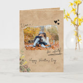 Minimalistische Valentijnsdag Paar Liefde U 2 Foto Kaart (Gele Bloem)