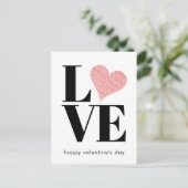 Minimalistische Valentijnsdag van de Liefde Red He Feestdagenkaart (Staand voorkant)