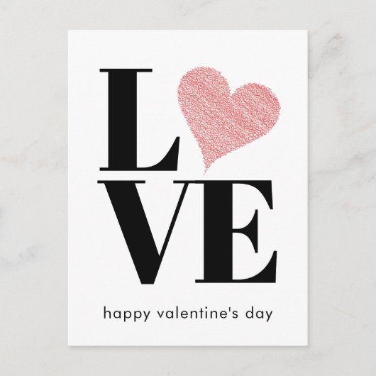 Minimalistische Valentijnsdag van de Liefde Red He Feestdagenkaart (Voorkant)