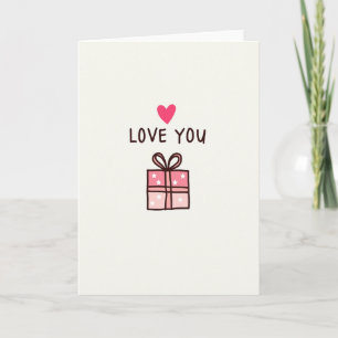 Minimalistische Valentijnskaart 'Love You' Kaart