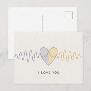 Minimalistische Valentijnskaart met Hartslag Mod Briefkaart