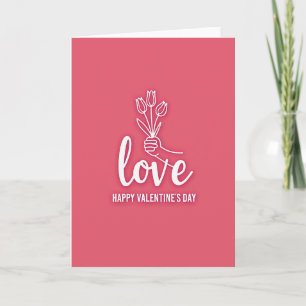 Minimalistische Valentijnskaart met Roos Kaart