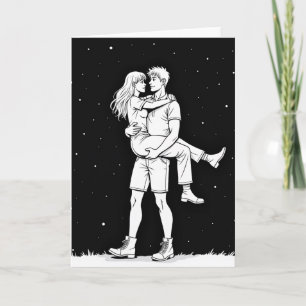 Minimalistische Valentijnskaart met Sterren Kaart