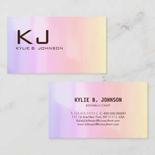Minimalistische valse geborstelde chroom monogram visitekaartje