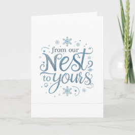 Minimalistische "Van ons nest naar het jouwe" Kers Kaart