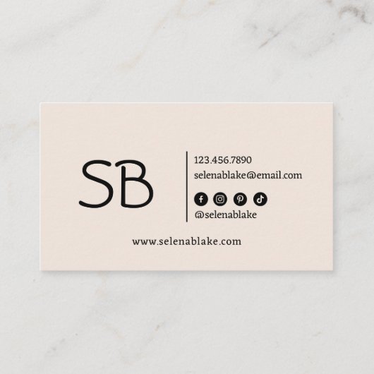 Minimalistische Vanilla Boho | Trendy Retro Chic Visitekaartje (Achterkant)