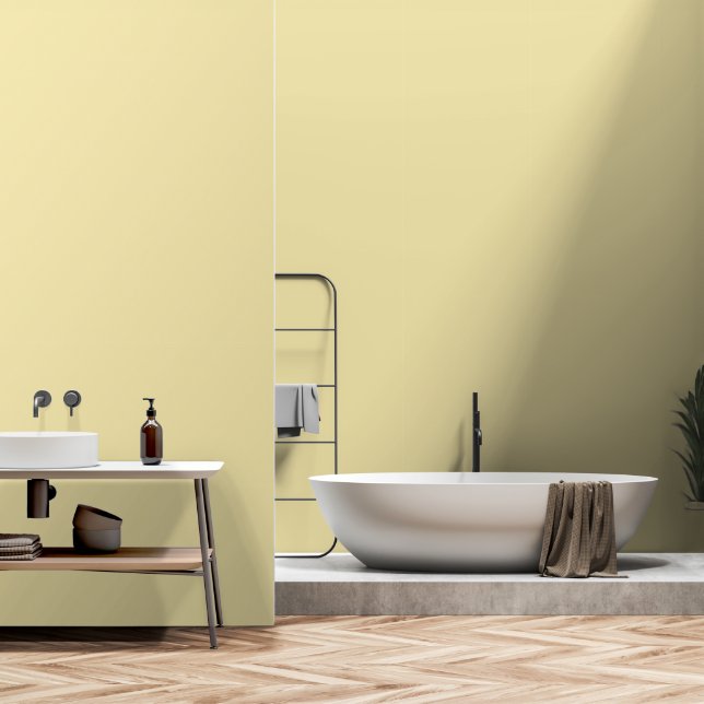Minimalistische vanille beige neutrale effen kleur behang (Badkamer)