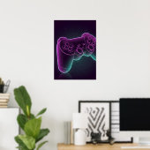 Minimalistische Vaporwave Gamecontroller Poster (Thuiskantoor)