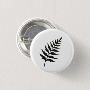 Minimalistische varen – Inktkwast botanisch ontwer Ronde Button 3,2 Cm