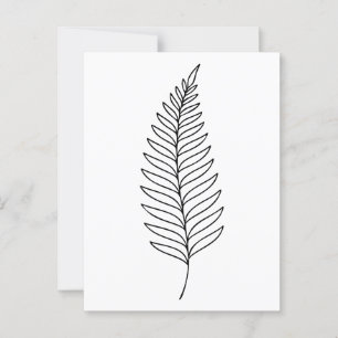 Minimalistische varenblad botanische lijnkunst briefkaart