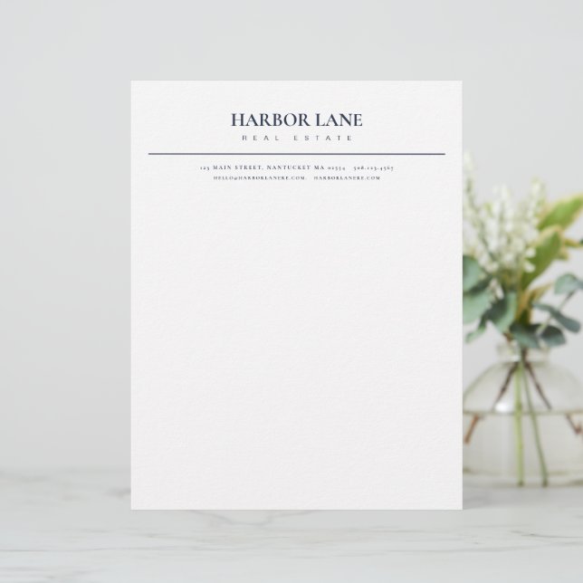 Minimalistische vastgoedhandel briefhoofd (Staand voorkant)