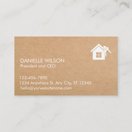 Minimalistische vastgoedkraft visitekaartje (Achterkant)