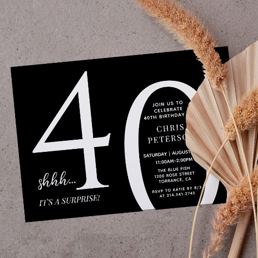 Minimalistische veertigste verjaardag van de 40ste kaart